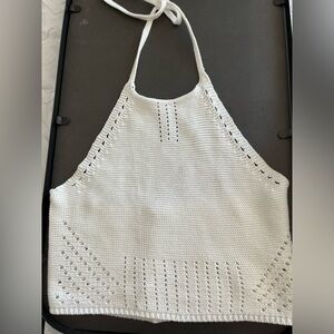 Garage Women's Small White Crochet Halter Top